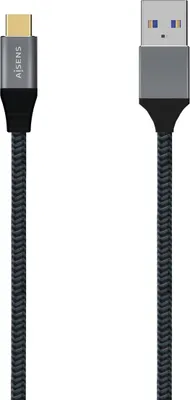 Image de Câble usb 3.1 aisens a107-0631/ usbusb type-c mâle - usbusb mâle/ 1m/ gris