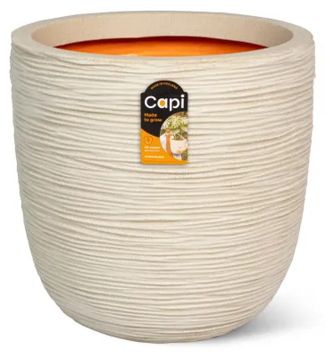 Produktbild von Capi Europe - Blumentopf kugel Rib NL - Kiesel - 43x41 - KPER933