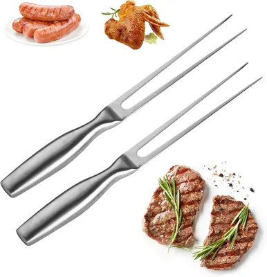 Image de Fourchettes en acier inoxydable, lot de 2, robustes, pour découper la viande