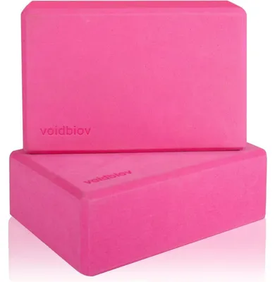 Productafbeelding van Yoga blokken, set van 2, 9x6x3 cm, gemaakt van EVA-schuim, antislip, roze