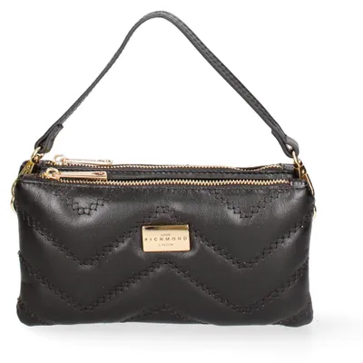 Imagen del producto de Bolso de hombro para mujer, colección Sauvage, de cuero acolchado, con cremallera y correa ajustable. Fabricado en Italia