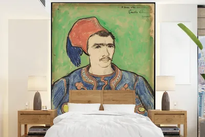Produktbild von MuchoWow® Fototapete für Wohnzimmer oder Schlafzimmer Wandtapete Vinyl Motivtapete Der Zouave - Vincent van Gogh - 160x220 cm - Bildschirmhintergrund