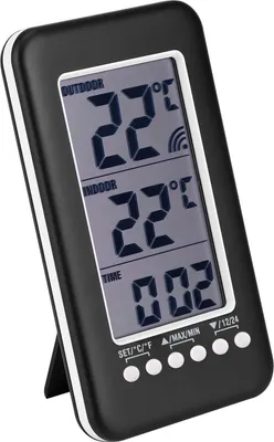 Zdjęcie produktu dla Cyfrowy termometr zewnętrzny LCD, zegar, miernik temperatury, bezprzewodowy nadajnik