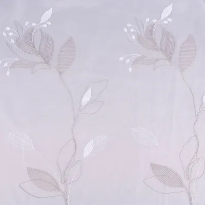 Produktbild von Gardinenstoff Gardinenstores Stickerei Voile Blätter Blüten raumhoch