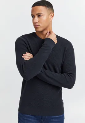 Produktbild von Blend BHCodford Herren Strickpullover Feinstrick Pullover mit Rundhalsausschnitt O-Neck Meliert