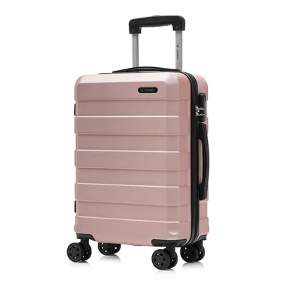Produktbild von Koffer Trolley Reisekoffer Suitcase, Rollkoffer Handgepäck ,mit 4 Rollen360°, Hartschalenreisekoffer, Zahlenschloss, Weicher Gummigriff(M, Roségold)