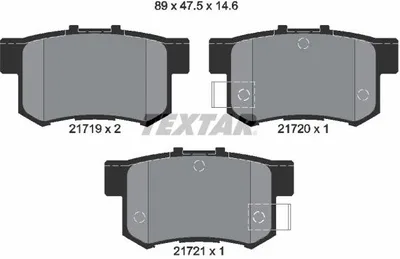 Produktbild von Textar Bremsbeläge hinten für Honda Accord Civic MG ZR Rover 600 Suzuki Swift
