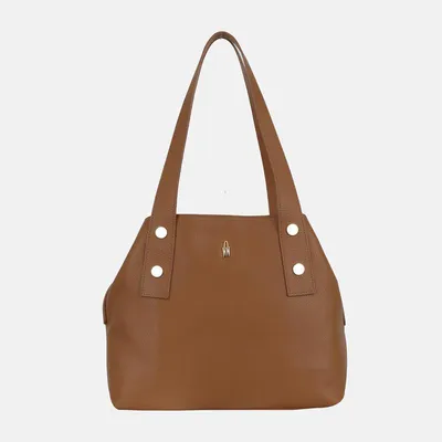 Produktbild von MAKEDA - Hellbraune Lederhandtasche