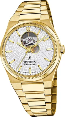 Produktbild von Festina Herrenuhr Swiss Made Armbanduhr Edelstahl gold D2UF20062/1