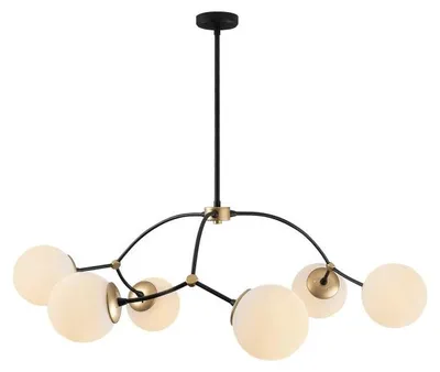 Image de Plafonnier Luminaire en métal blanc et noir 90 x 90 x 69 cm 6 lumières E27 40 W IP20
