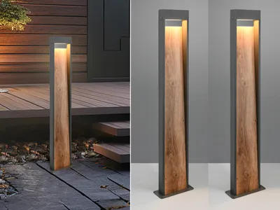 Produktbild von LED Outdoor Wegbeleuchtung, Gartenbeleuchtung mit Strom, Außenleuchten Anthrazit