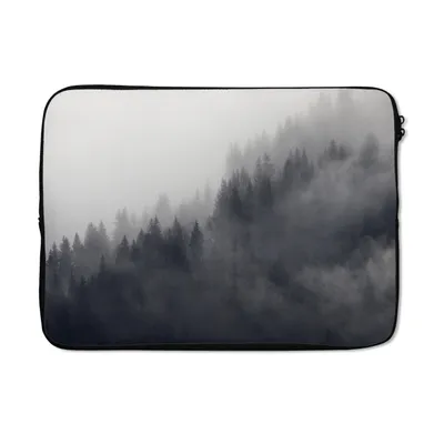 Produktbild von MuchoWow® Laptop Hülle 14 ZollNebliger Wald bei Berner Oberland Laptoptasche - Laptoptasche - Stoßsicher - Schutzhaube