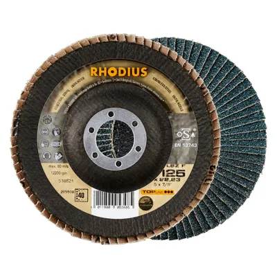 Produktbild von Rhodius Schleifscheibe LSZ F 125x22,23mm Körnung 40 Edelstahl Topline - 205508