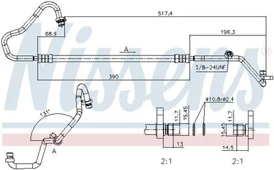 Immagine prodotto di NISSENS Tubo di alta pressione per climatizzatore, codice 844072, per furgone OPEL Movano B (X62), in alluminio