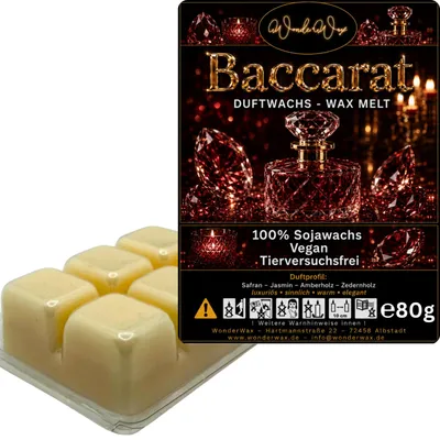 Produktbild von WonderWax Duftwachs Wax Melts für Duftlampe, 6 Würfel Duftmelt Wachsmelt Sojawachs Duftwachs Würfel für Raumdüfte, Wachs Duftöl Winter Indoor Schmelzen für Aromalampe Baccarat