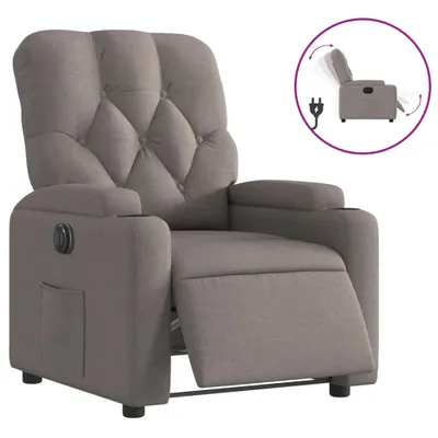 Image de vidaXL Fauteuil relax électrique Tissu Taupe