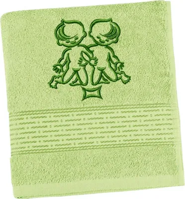 Immagine prodotto di Asciugamano in spugna con segno zodiacale ricamato - 50x100 cm - Verde