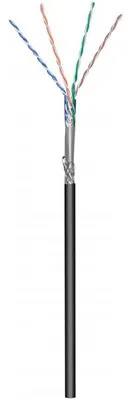 Produktbild von CAT6 Outdoor Netzwerkkabel, S/FTP, AWG 23/1 (Starrleiter), 100 Meter, Schwarz, CCA