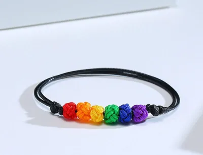 Produktbild von Regenbogen Armband dünn: LGBT Schmuck
