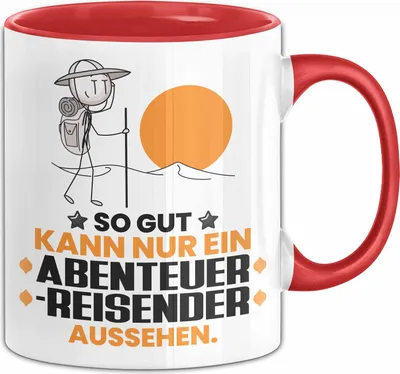 Produktbild von Abenteurreisender Geschenk Tasse So Gut Kann Nur Ein Abenteurreisender Aussehen Geschenkidee Kaffee-Becher (Rot)