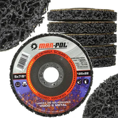 Obrázek produktu pro MAR-POL Kotouč porézní čistící na dřevo a ocel, 125x22mm, M07990