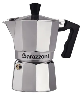 Image de Barazzoni, cafetière expresso pour 3 tasses, aluminium, gris, 8,7 x 15,1 x 15,7 cm
