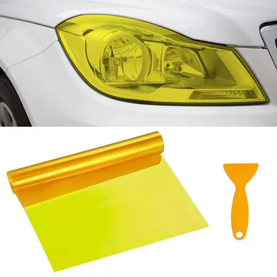 Immagine prodotto di Pellicola colorata per fari e fendinebbia, 30x120 cm, colore giallo, impermeabile, con protezione UV, autoadesiva