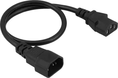 A black power cord with two IEC connectors.