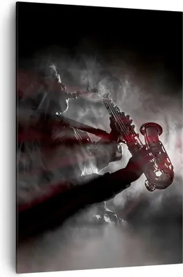 Produktbild von Bild auf Leinwand - Leinwandbild - Einteilig - Musiker Saxophonist Schwarz - 70x100cm - Wand Bild - Wanddeko - Wandbilder - Leinwanddruck - Wanddekoration - Leinwand bilder - Wandbild - PA70x100-4276
