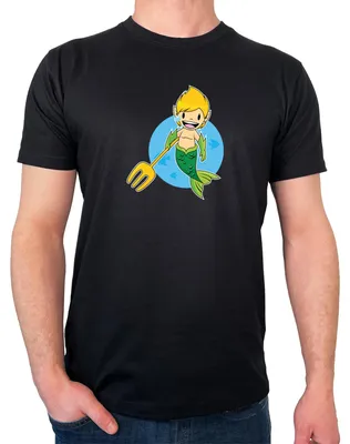Produktbild von Huuraa Herren T-Shirt Wassermann Fabelwesen M Black Bio Baumwolle Fairtrade Herrenshirt Geschenkidee