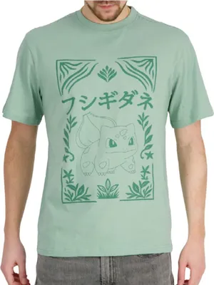 Immagine prodotto di Pokémon - Maglietta a maniche corte Bulbasaur verde (vestibilità ampia)