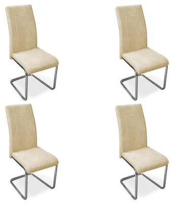 Image de Ensemble de 4 chaises rembourrées pour salon et salle à manger