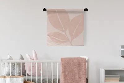 Produktbild von MuchoWow® Wandteppich Wandbehang Sommer - Blätter - Rosa - Pastell 60x60 cm Tapisserie Dekoration Wandtuch - Dekorationen - Wand Decke