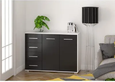 Obrázok produktu pre Praktická komoda ANFISA - biela / čierna