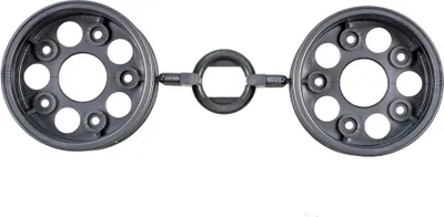 Productafbeelding van 1:10 RC-wielen, 26 mm breed, zilverkleurig – 2 stuks, met 12 mm zeskantige as
