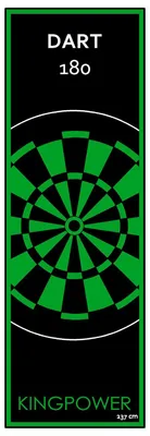Produktbild von Dart Darts Teppich Dartteppich Dartmatte Steeldart Kingpower-273 x 80 cm, Grün, Dartpfeile, Dartboard, Zubehör, mit Abwurflinie, Dartscheibe, Schutz, Gummi