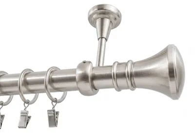 Produktbild von 1-läufig 240 cm Nickel (Inox) Metall Gardinenstange Deckenmontage 25 mm Monaco mit Ringen