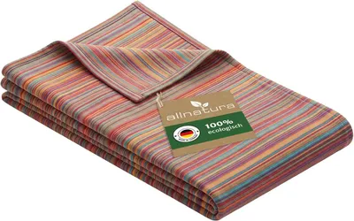 Imagen del producto de Manta de algodón 100% orgánico, de 140 x 200 cm, con certificación GOTS, ideal para el hogar