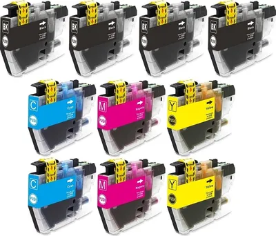Produktbild von 10 kompatible Druckerpatronen Brother LC-3213 - 4 x  Black, je 2 x Cyan, Magenta, Yellow für Brother DCP-J572 DW, DCP-J772 DNW, DCP-J772 DW, DCP-J774 DW, MFC-J491 DW, MFC-J497 DW, MFC-J890 DW, MFC-J895 DW