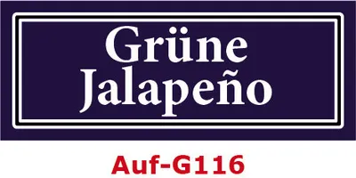Produktbild von 20 Stück Gewürzaufkleber Grüne Jalapeño 40x16mm Gewürzetiketten Sticker Lebensmittel (Auf-G116)