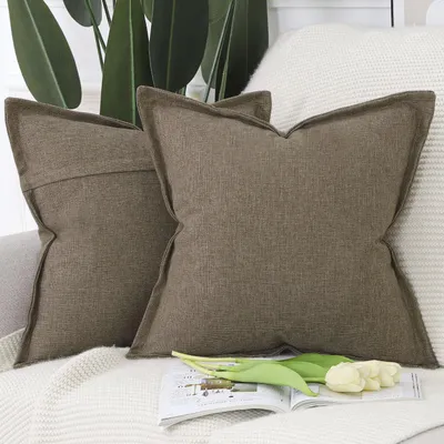 Produktbild von Kissenbezüge Imitationsleinen Braun 45x45 cm 2 Stück