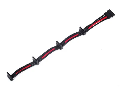 Obrázek produktu pro Silverstone PP07-BTSBR, 0,3 m, Molex (4-pin), Samec, Samec, Červená, Černá