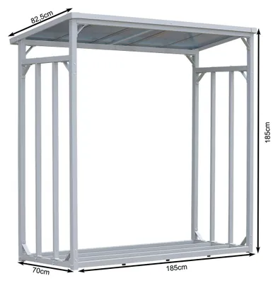 Imagen del producto de Brandhoutrek de aluminio - 185 x 70 x 185 cm - Capacidad: 2,3 m³ - Color gris