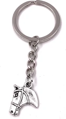 Image de Onwomania Porte-clés tête de cheval mignon animal en métal Charm