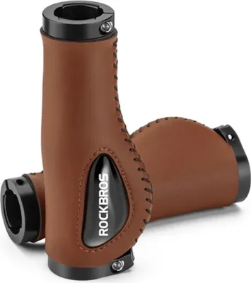 Produktbild von Ergonomische Leder-Fahrradgriffe - braun