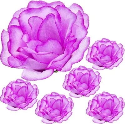 Produktbild von Dekolo Künstliche Blumen Blütenköpfe Rosen Dekorative Pflanzen Hochzeit 6 Stück Lavendel