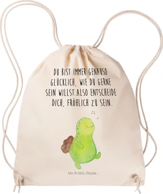 Produktbild von Mr. & Mrs. Panda Turnbeutel Schildkröte Pfeifen - Transparent - Geschenk, gym tasche, Fröhlich, baumwoll, Stoffbeutel, Lebensfreude, Spazieren, Schildkröten, Jutebeutel