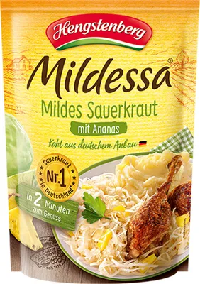 Obrázek produktu pro Hengstenberg Mildessa Mírné kysané zelí s ananasem v sáčku 400g