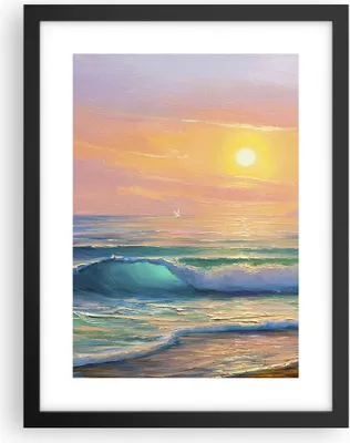 Produktbild von Gerahmtes Poster - Schwarzer Rahmen - Meer Welle Ufer - 30x40 cm - Wand Bild - Wanddeko - Wandbilder - Kunstposter - Wandposter - Bilderrahmen - Bilder - Kunstdruck - Wandbild - P2BPA30x40-3915