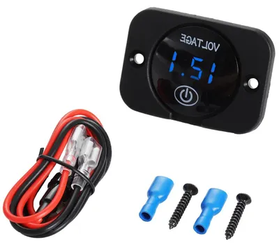 Productafbeelding van LED Digitale Voltmeter 12V/24V - Waterdichte Paneelmontage Spanningsmeter voor Auto, Boot, Motorfiets en ATV